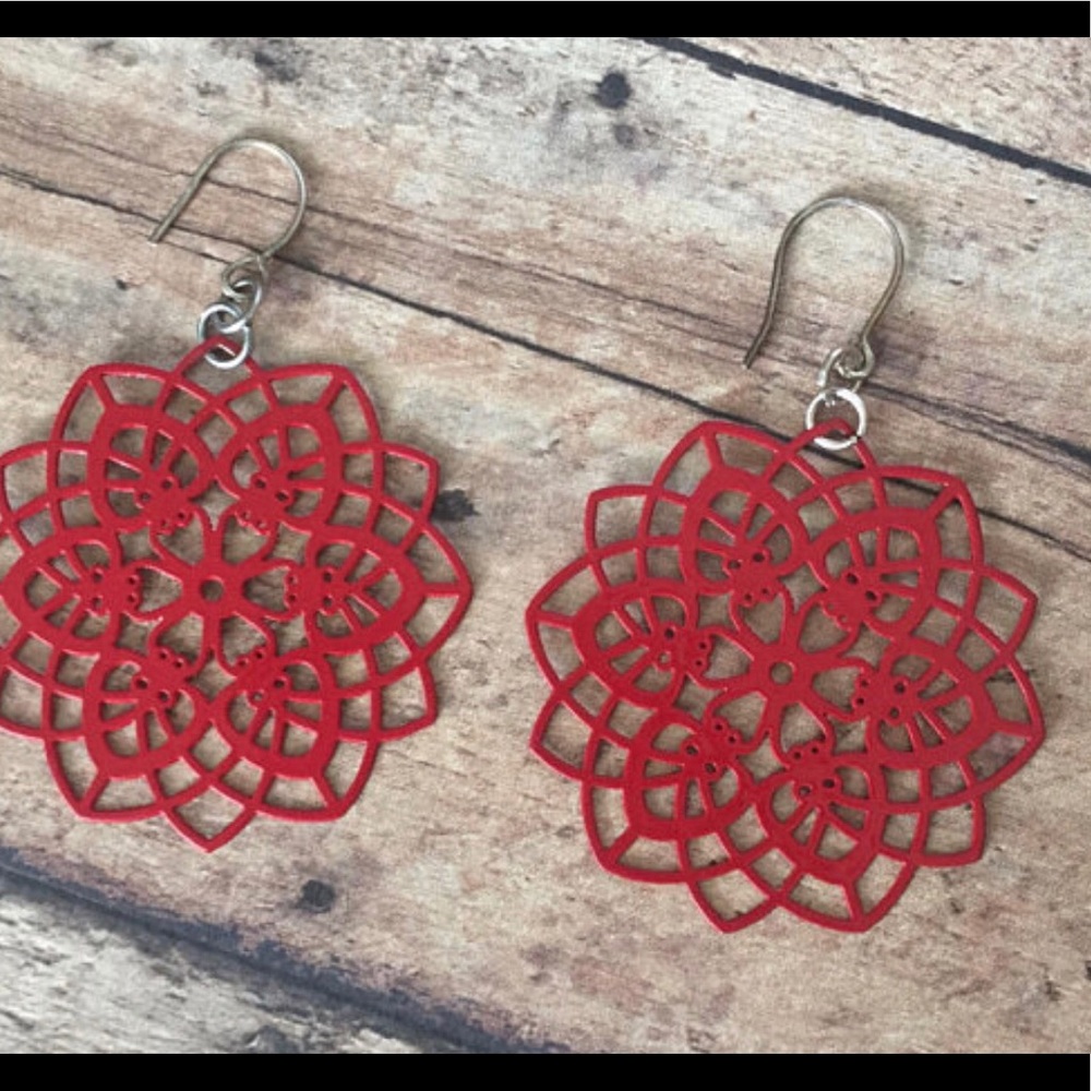 Red Kaleidoscope Earrings